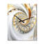 Whirling While Glam Fractals In Gold And White IV - Fractals Wall Clock-99635404