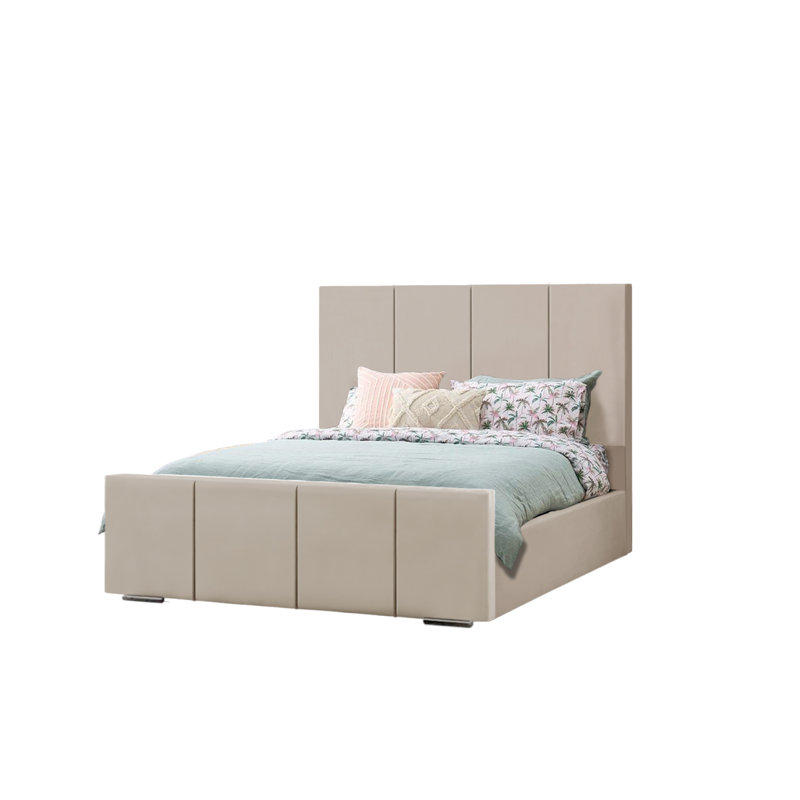 Abdule Upholstered Bed, Double (4'6), Coffee