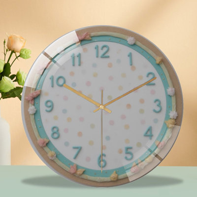 Horloge murale en verre, chiffres sur pastel, horloge murale 12 po