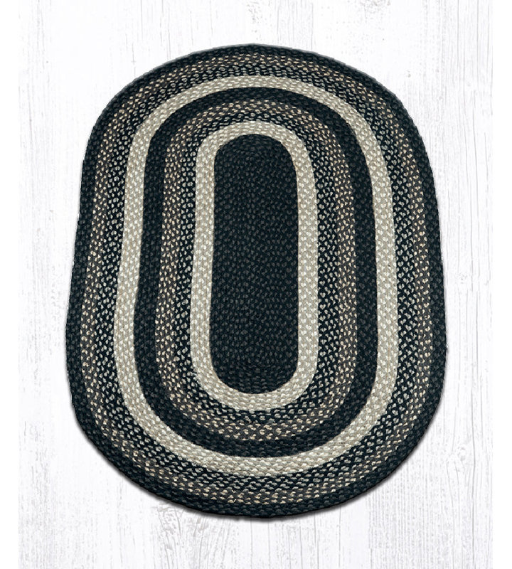 Tapis en jute tissé à la main moka / Frappuccino Earth Rugs, Ovale 3 pi x 5 pi
