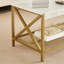 Table basse de style industriel, plateau en bois aggloméré avec structure en métal robuste-1103351875