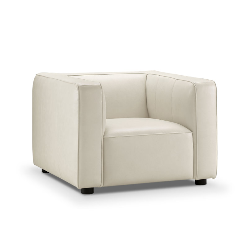 Fauteuil Molise 106,68 cm, Cuir véritable chameau