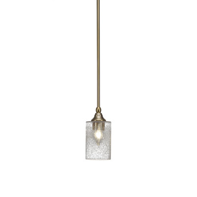 Mini-luminaire suspendu suspendu au fini nouvel âge avec verre à bulles transparent de 4 po