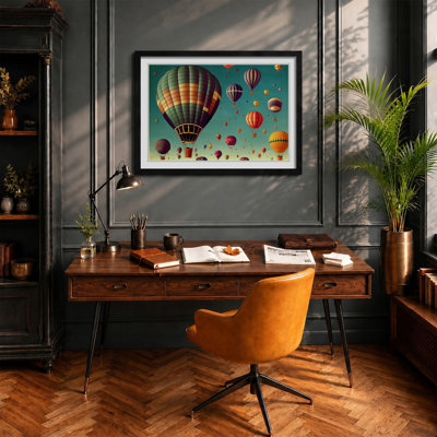 Retro Hot Air Balloons - Framed Print