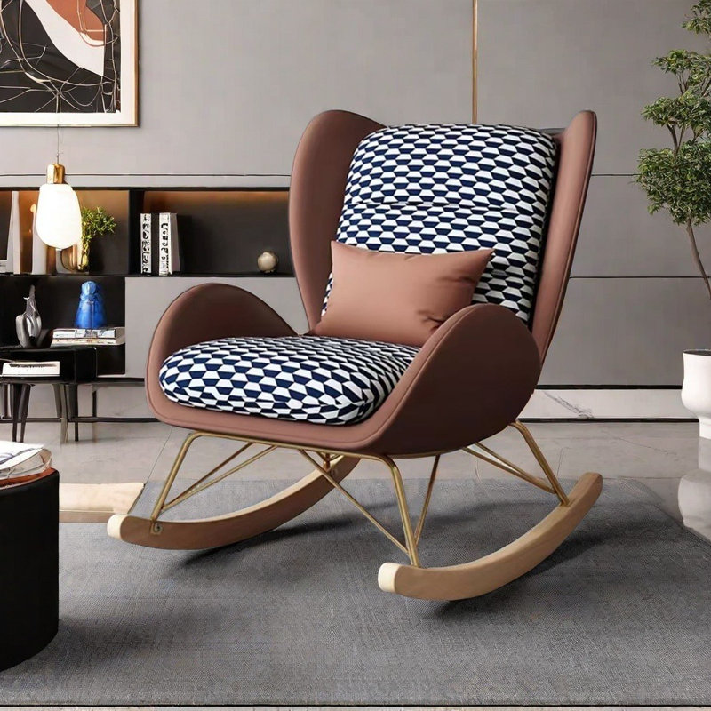 Chaise berçante avec treillis Luxury Bird Bird, Café noir
