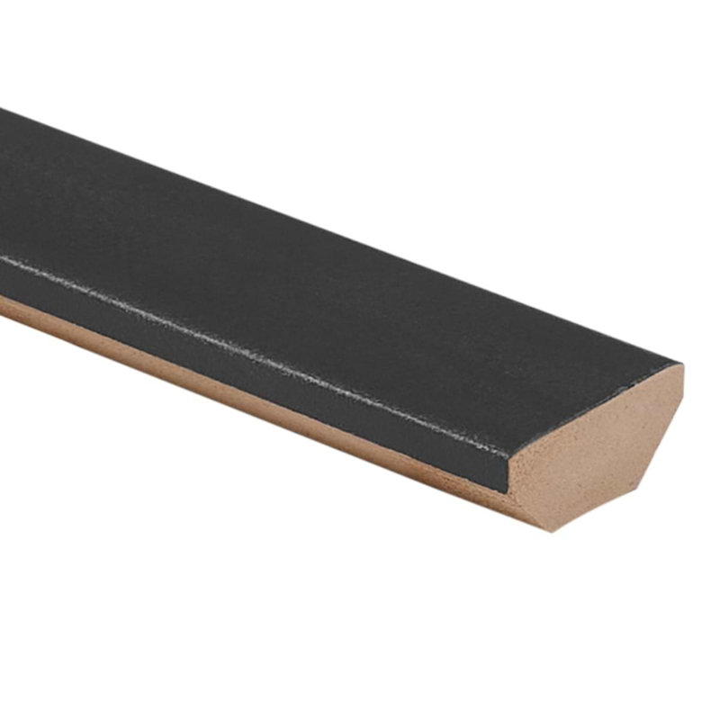Arlo 1x11 3D Matte Ceramic Bullnose 0.78 in. x 10.62 in. Glazed Ceramic and Porcelain Tile, Black