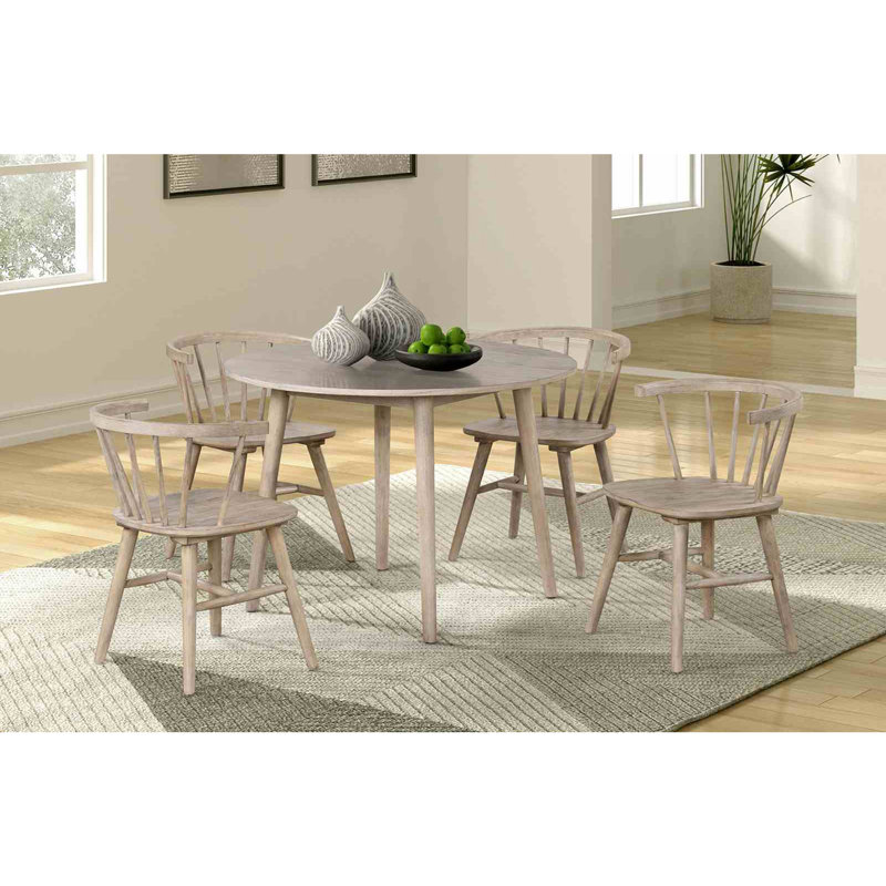 Mid-Century Modern Style 2Pc Dining Chair, Natural/Oak