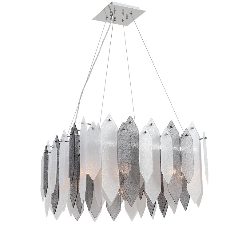 Lustre géométrique unique à 8 lumières Hakes, Ambre
