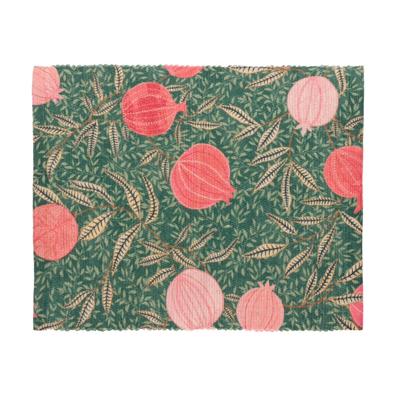Pomegranate Polyester Floral Rectangle Placemat