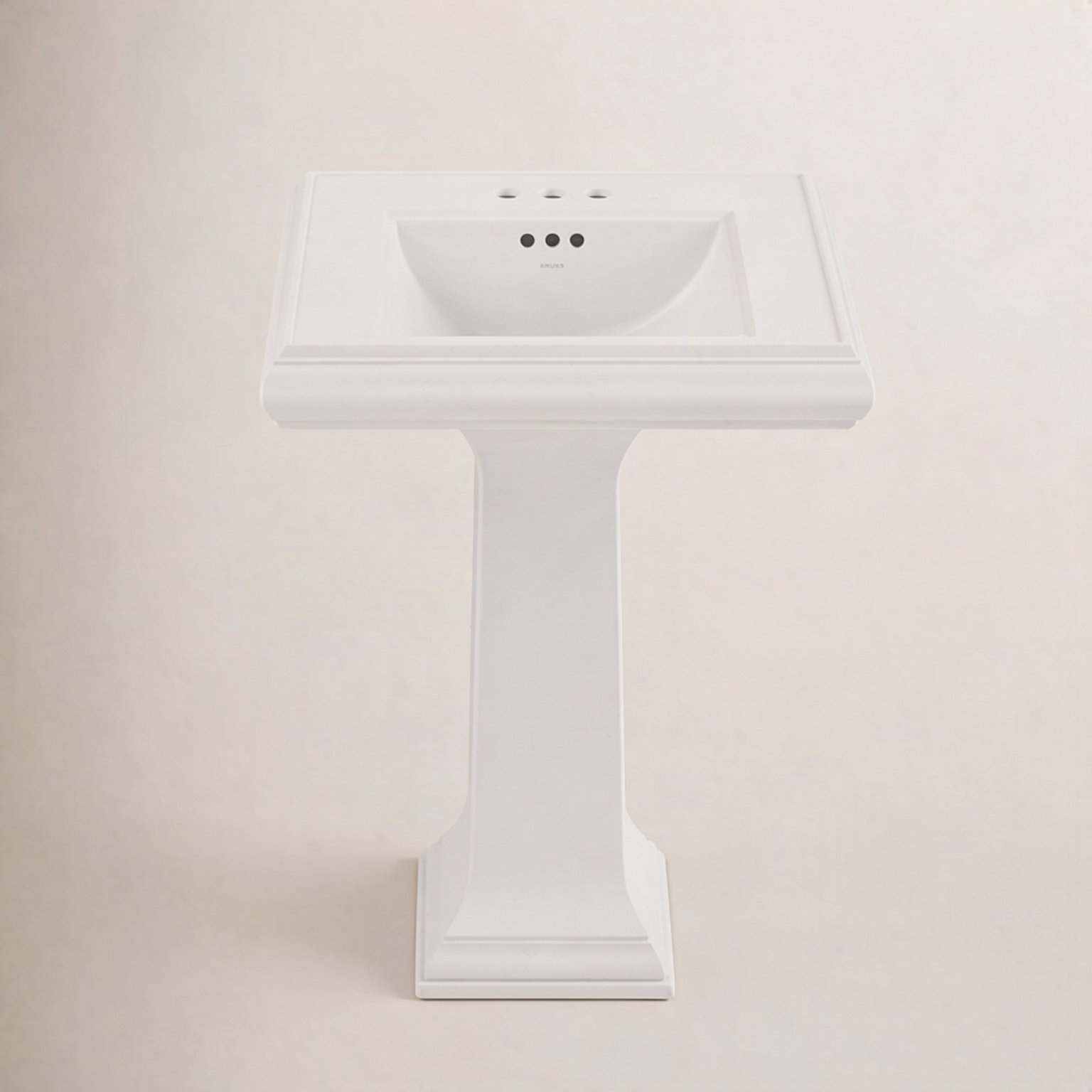 Memoirs Rectangular Pedestal Bathroom Sink, White, 4" Centers