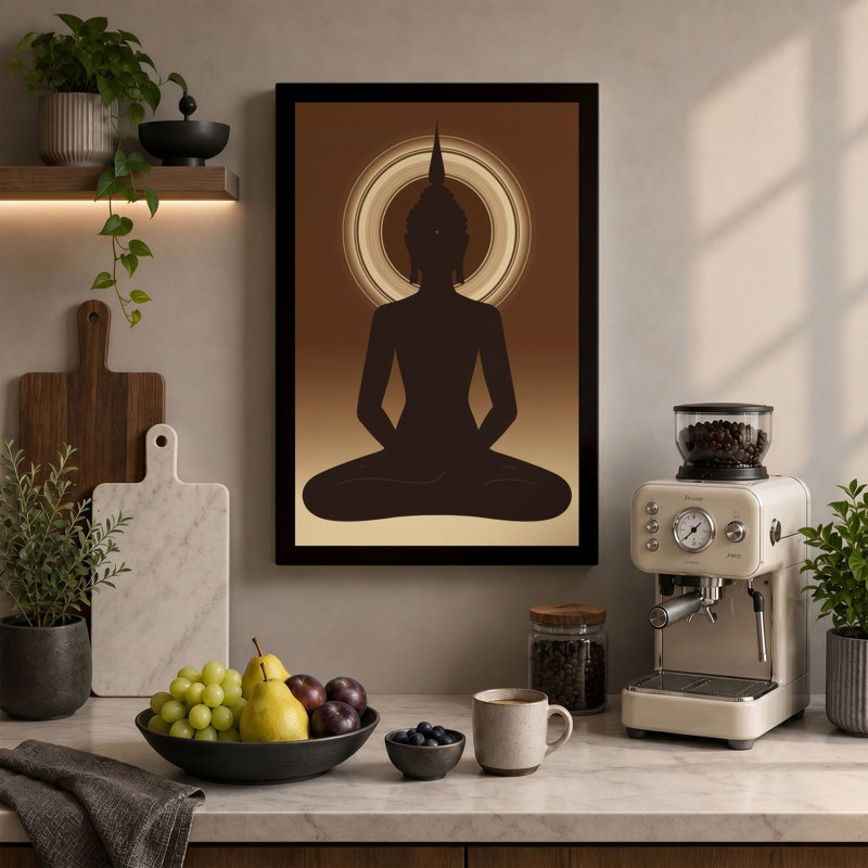 Meditative Light Minimalist - Wrapped Canvas, 24x16 - 61.0 x 40.6 cm, Teal Border