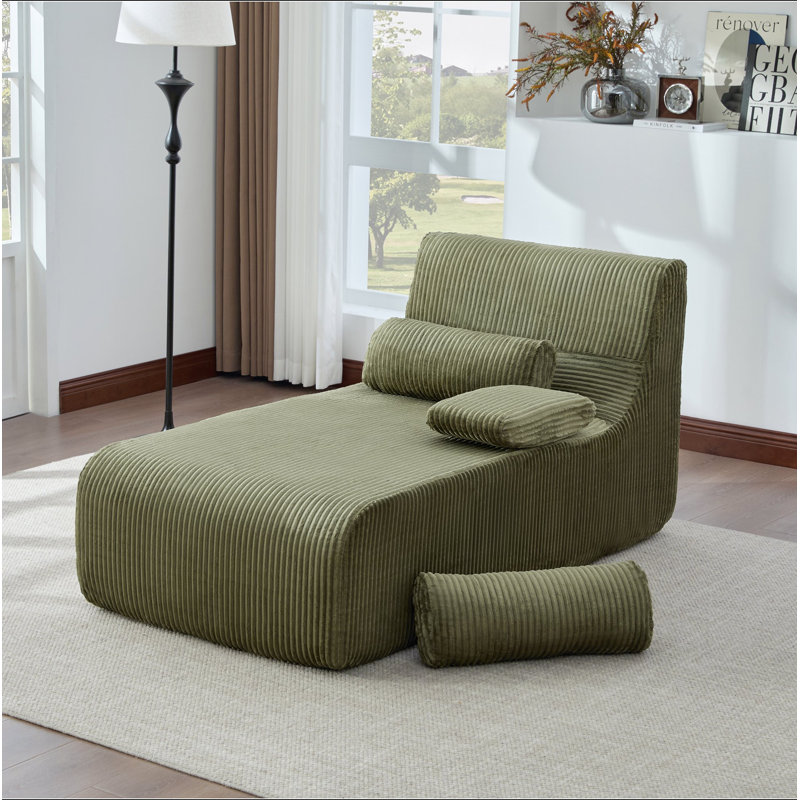 Canapé moderne sans méridienne 34,2 po, Green Corduroy