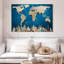 «Ocean Blue World Map», reproduction sur toile tendue-2036024800