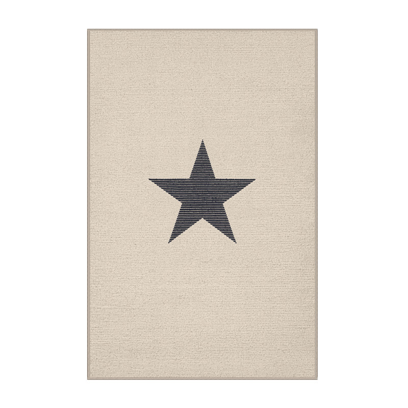 Machine Washable Soho July 4Th Modern & Contemporary Abstract Rug in Beige – Beige Binding, 2x3