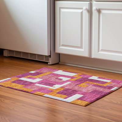 Premium Machine Washable Prisco Pink Rug