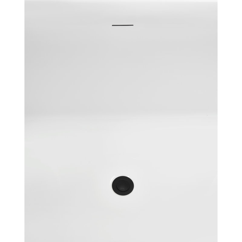 Baignoire autoportante 59 "avec drain interne Streamline, Noir mat