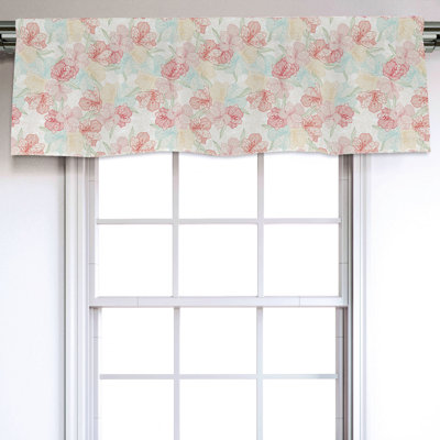 Sateen Floral Ruffled Window Valance