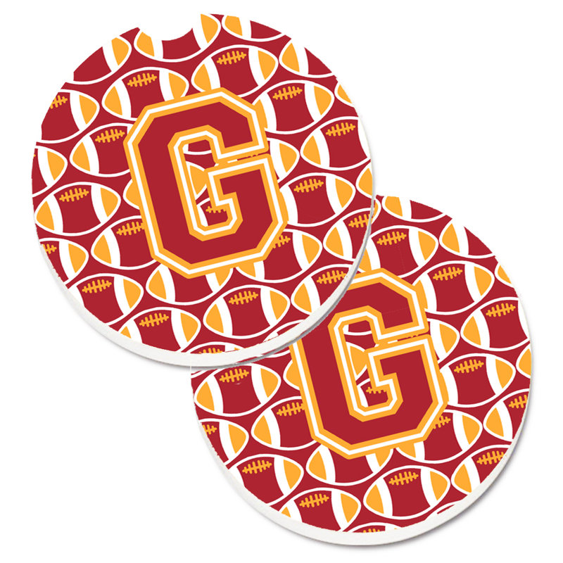 Sous-verre de football, G, Écarlate / gris