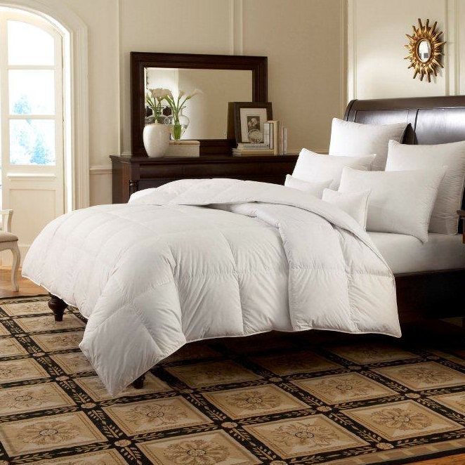 brown down comforter