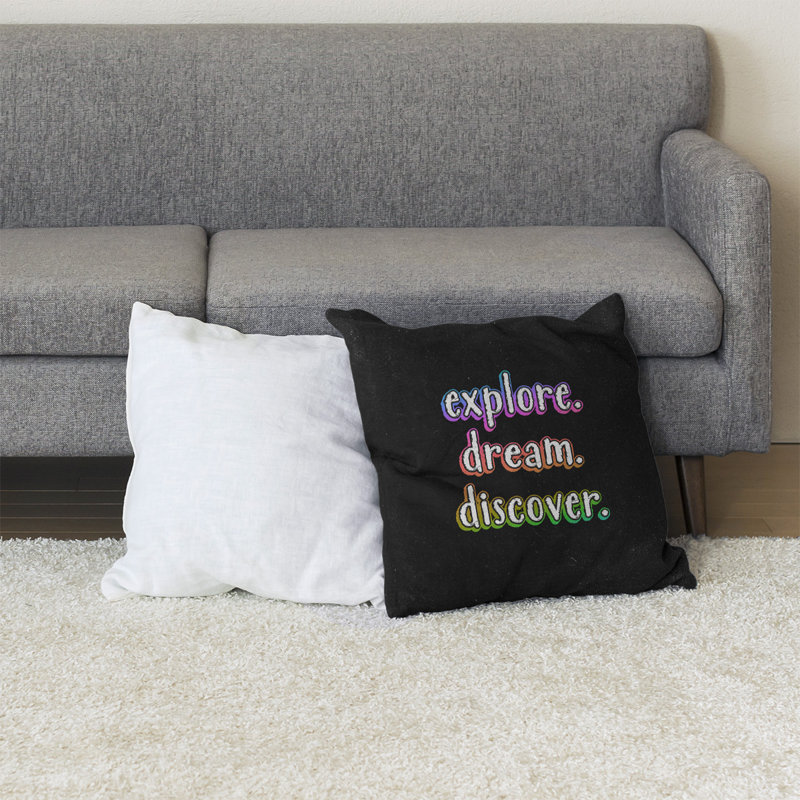 Coussin de sol, 40 po x 40 po, Noir/bleu/vert