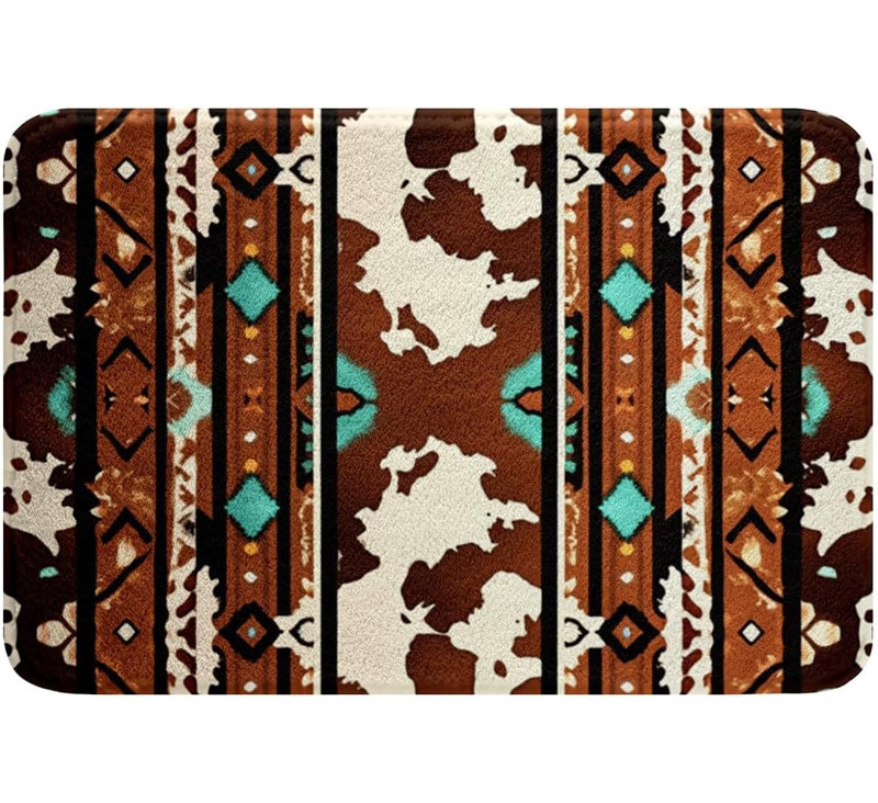 Tapis de bain rayé Boho 16 po x 24 po Southwest Native American Design