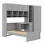 All-in-One Wooden Platform Bed with Desk, Wardrobe, Cabinets & Storage Shelves-1061059673