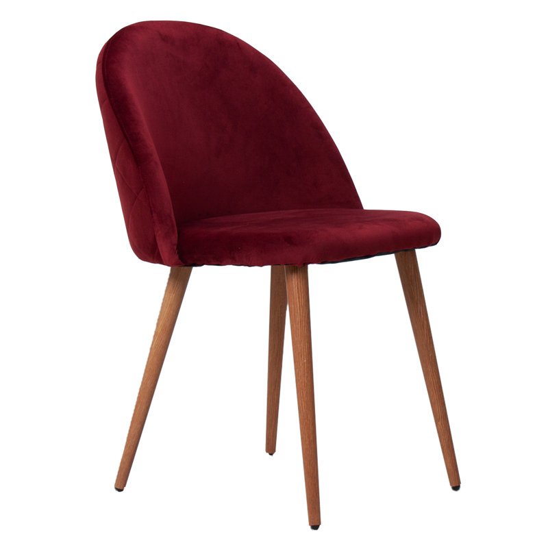 Heavener Modern Velvet Dining Chairs - Ergonomic Upholstered Curved Back with Solid Wooden Legs - Side Chair for Kitchen Living Room Dining Room