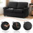 57" Wide Convertible 3-In-1 Pull Out Twin Size Sofa Bed Sleeper Futon with Mattress-2034677641