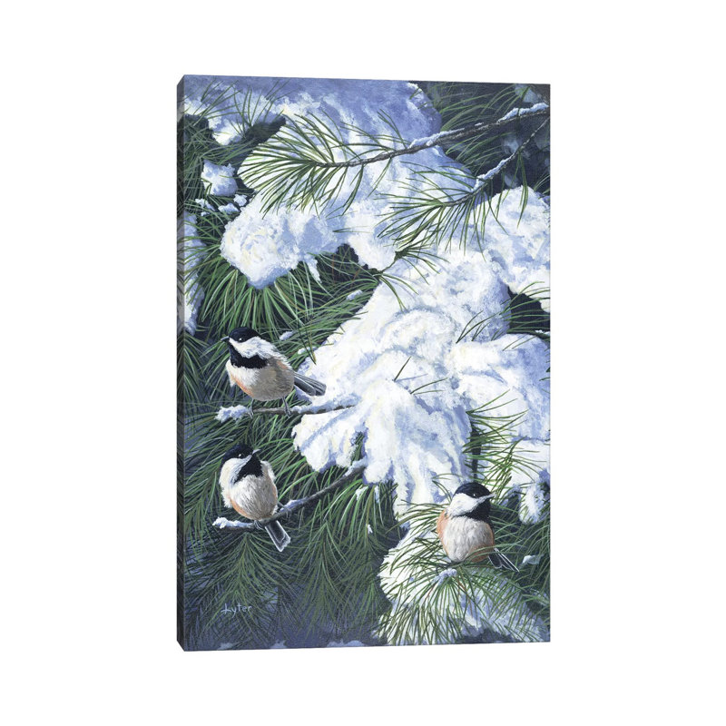 Winter Chickadees by Christopher Lyter - Wrapped Canvas Gallery-Wrapped Canvas Giclée, 45.72cm H x 45.72cm W