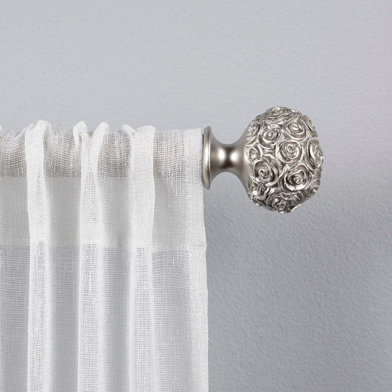 Ensemble de tringle à rideaux et de faîteaux coordonnés 1 po Etheredge, 36 po - 72 po, Argent