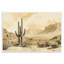 Désert, paysage, sépia, cactus, plaque murale, design par Petal Prints Design-994580833