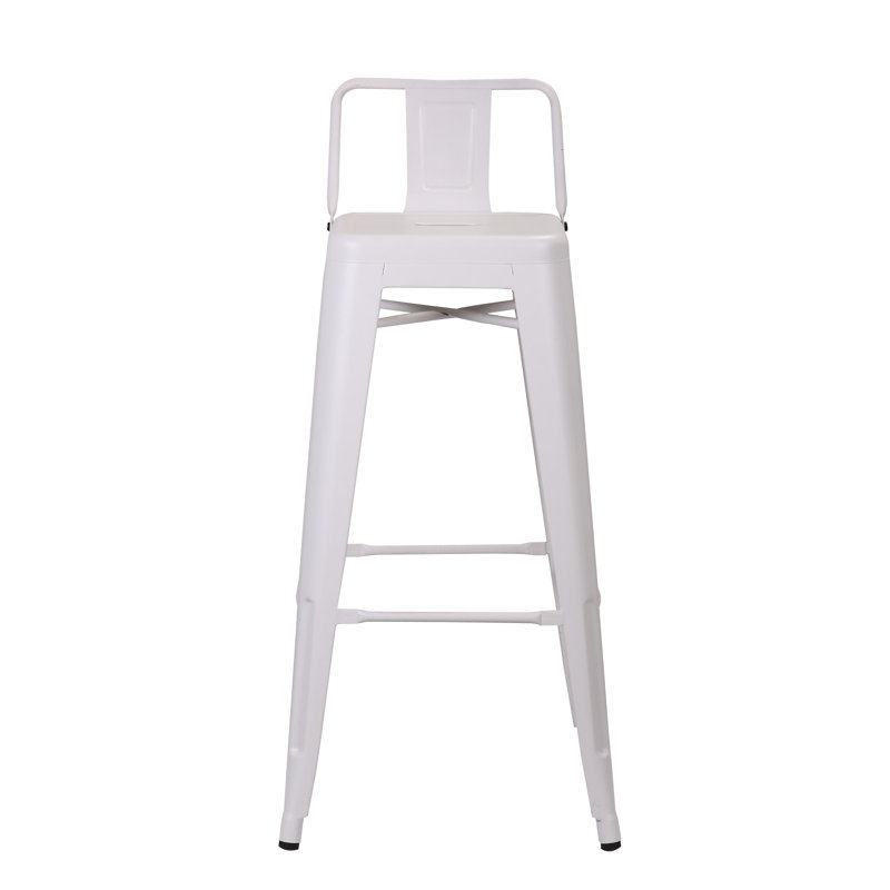 Counter Stool with Metal Frame, Frosted White