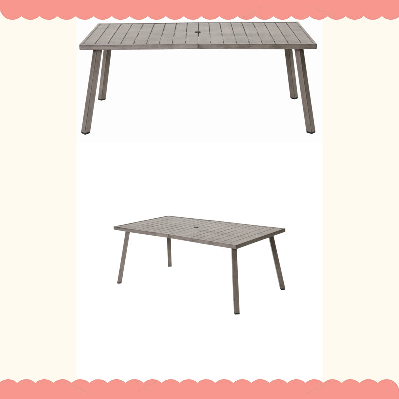 Table de salle à manger d'extérieur en fer - résistante aux intempéries et peu encombrante pour le patio