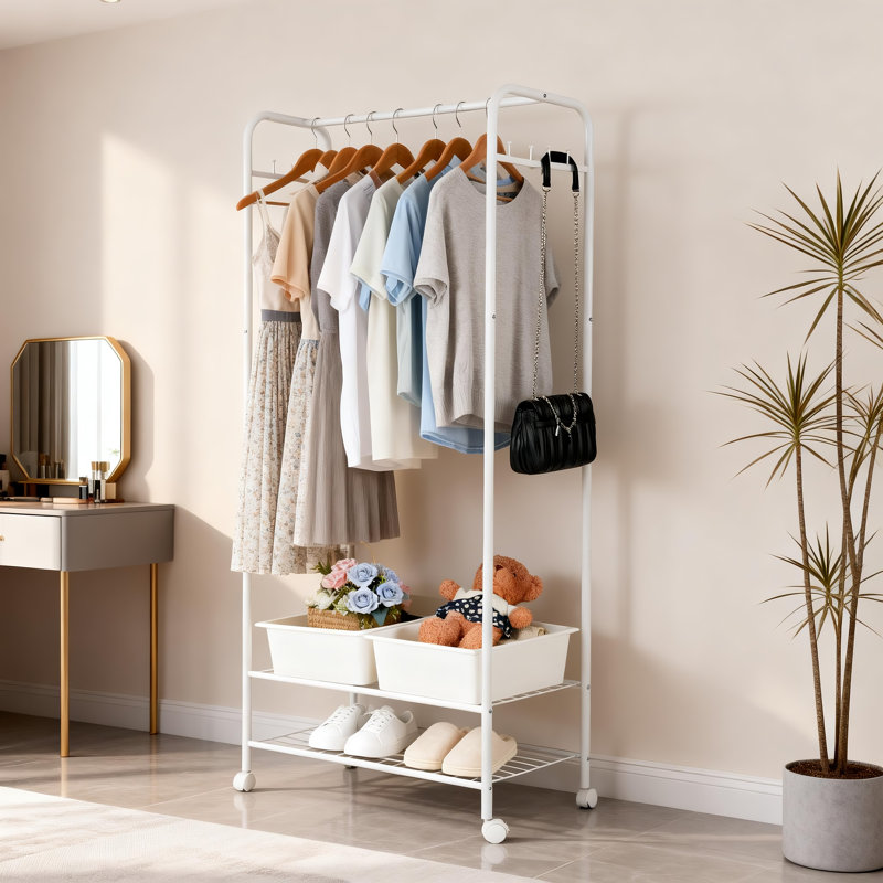Dontrail 27.5'' Metal Rolling Clothing Rack