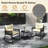 3 Pcs Outdoor Rocking Bistro Set With 2-tier Coffee Table, Acacia Wood Armrests