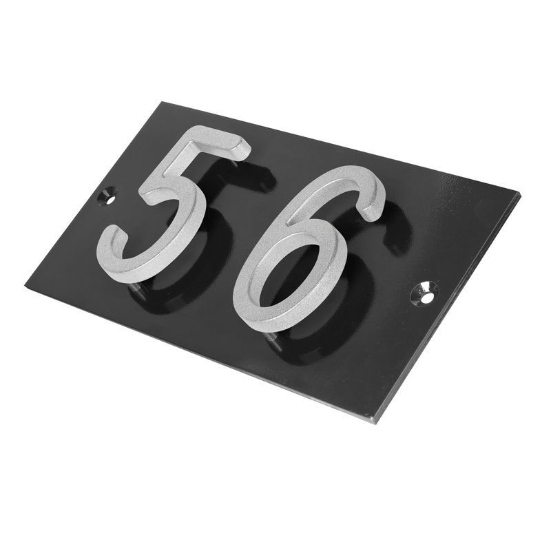 Plaque d'adresse horizontale flottante en aluminium Royal Shade - numéros de maison personnalisés à 2 chiffres pour des espaces intérieurs et extérieurs élégants