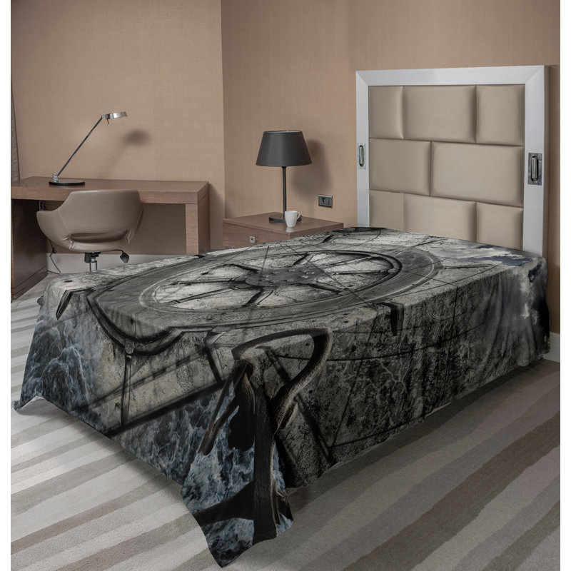 Ambesonne Vintage drap plat volant noir