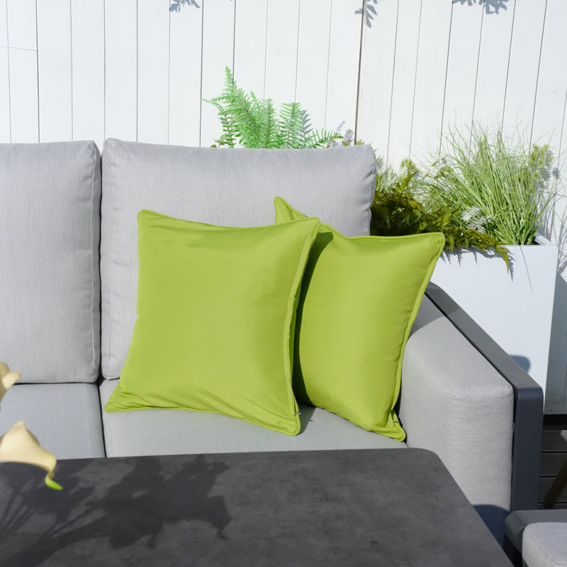 Outdoor Throw Pillow, 16.54" x 16.54" x 6.1", Grass Green, Cotton