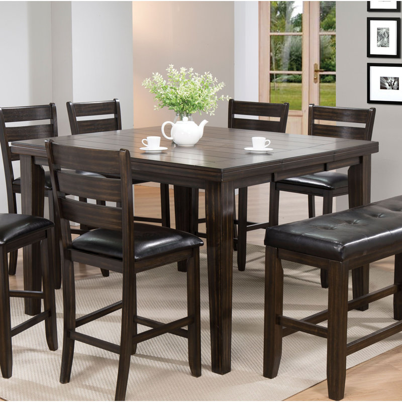 Table de salle à manger extensible à hauteur de comptoir Lowndesboro, Espresso