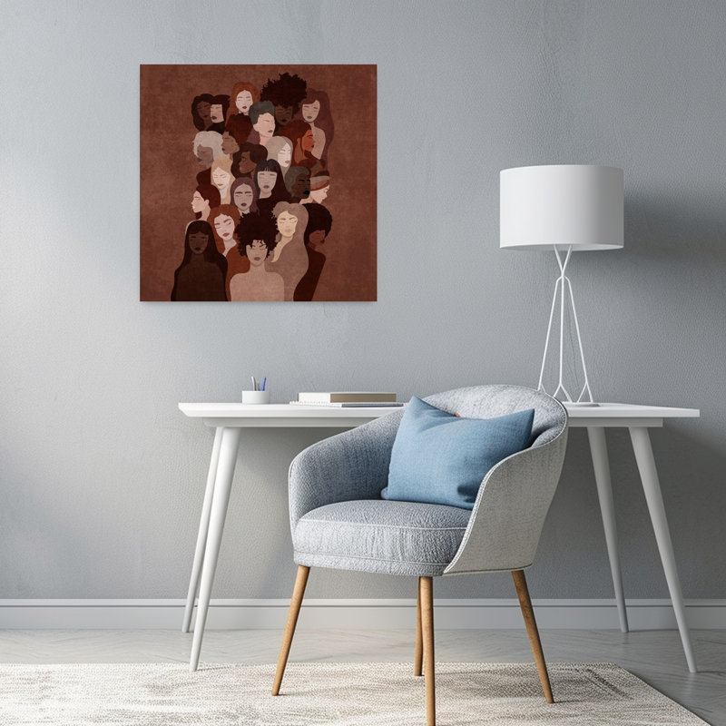 «Unity Of Shades», art mural abstrait moderne, H 24 po x l 24 po
