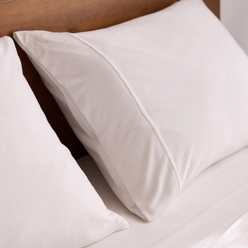 Ensemble de taie d'oreiller en jersey de bambou Cloudten Bedding - Standard (blanc), Standard, Blanc
