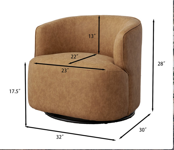 Latitude Run® Tybias Faux Leather Swivel Barrel Chair & Reviews | Wayfair