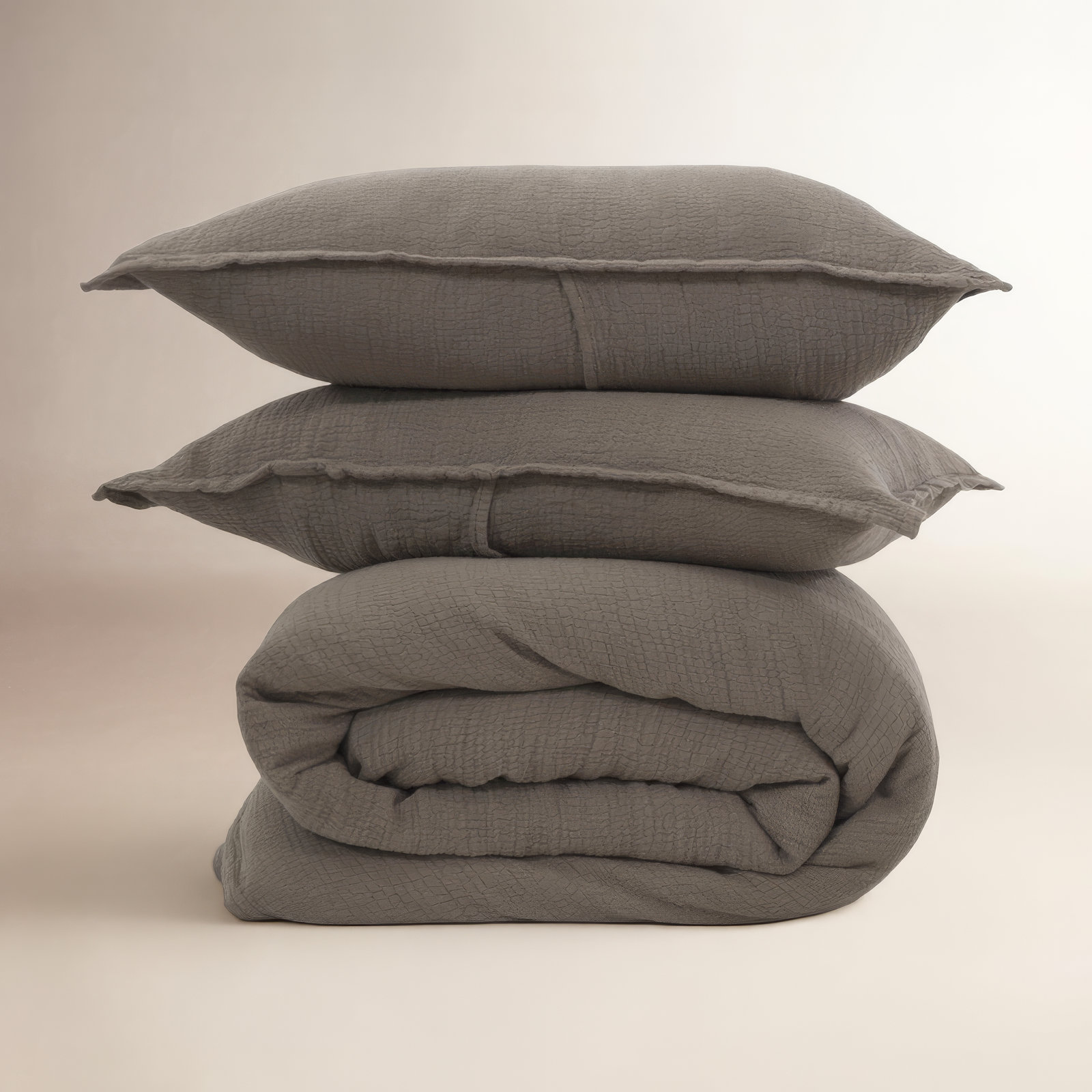 Waverly Cotton Duvet Cover Set, King Duvet Cover + 2 King Shams, Pebble