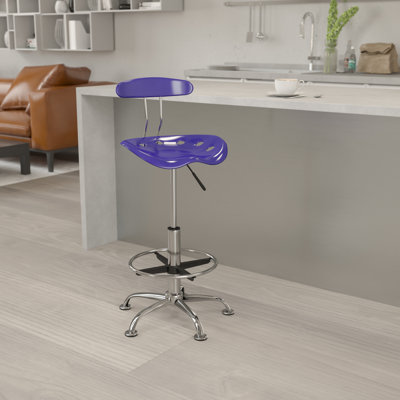 Backed Adjustable Height Stool