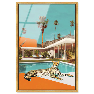 Art mural en verre acrylique encadré ultra-brillant Cheetah