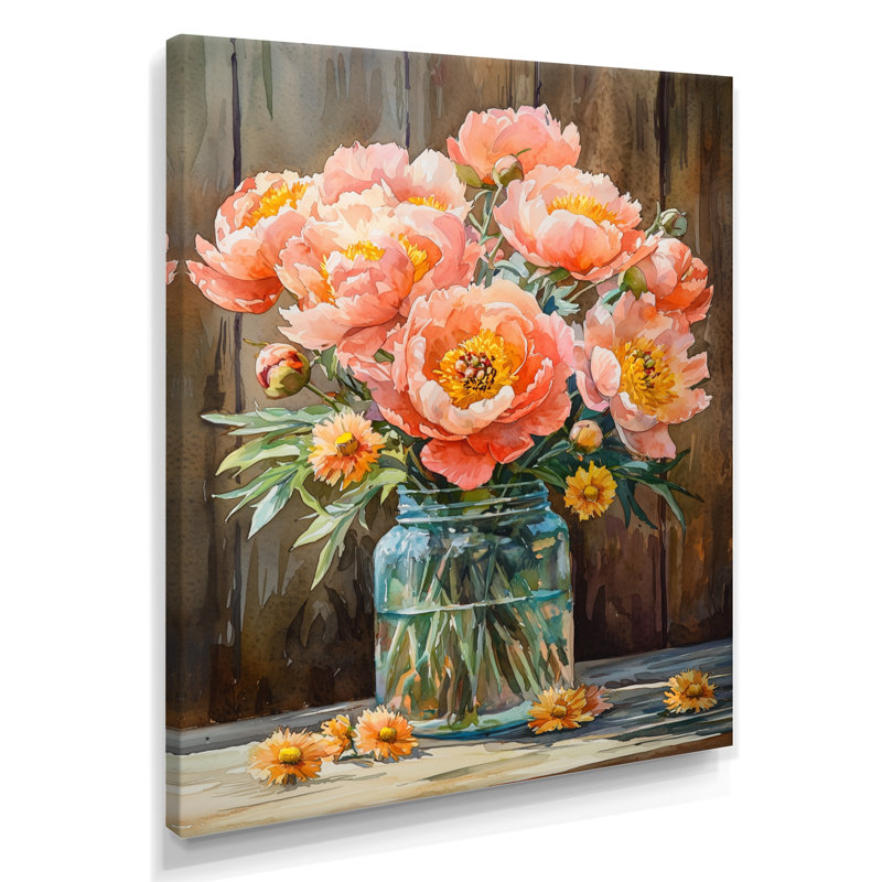 Wycoco - art mural floral, Toile tendue, Ne s’applique pas, H 20 po x l 12 po