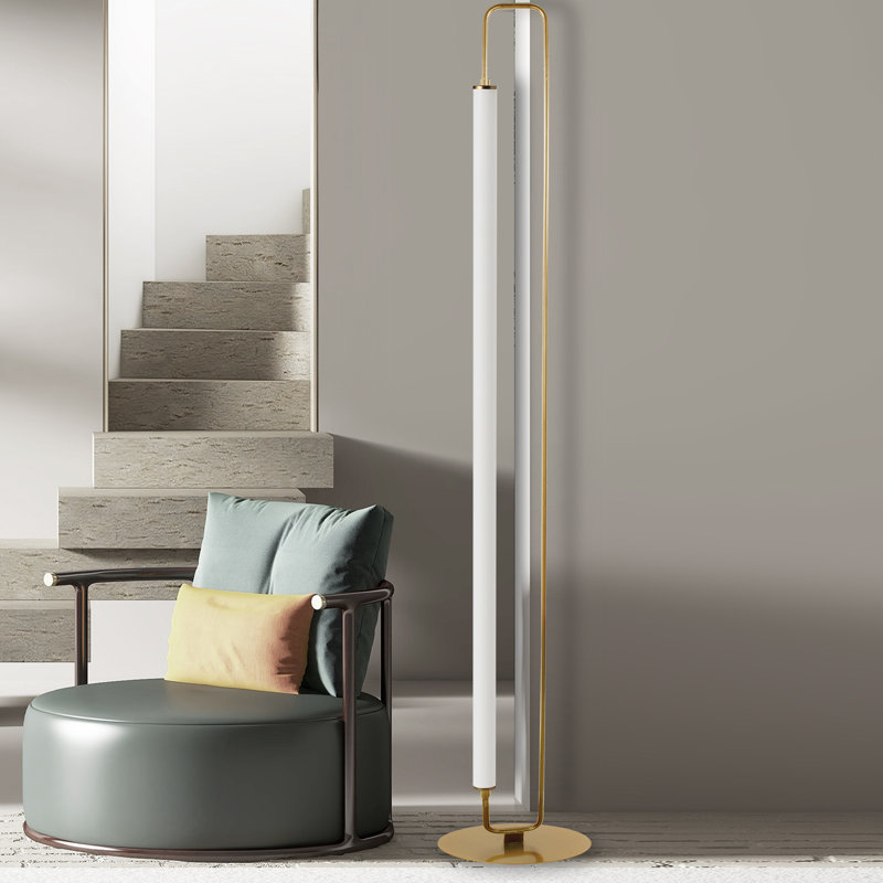 Lampe sur pied DEL 59 po Creeden, Laiton vieilli
