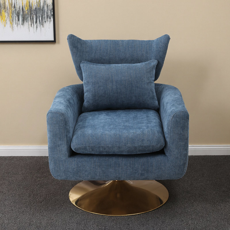 Fauteuil d'appoint pivotant à 360 degrés Classic Classic Mid-Century, Bleu