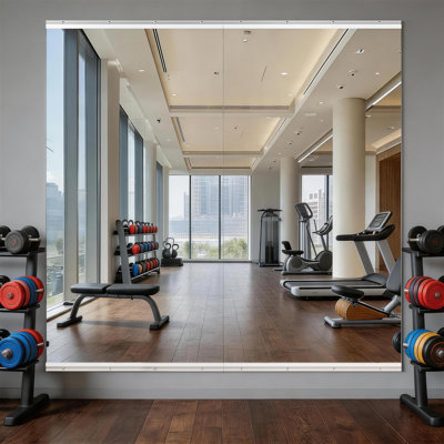 Miroir Home Gym L 83 po x l 39 po - Grand miroir corporel 2 pièces pour yoga, remise en forme, garage, studio de danse, fixation murale, verre trempé de 0,16 po sans cadre