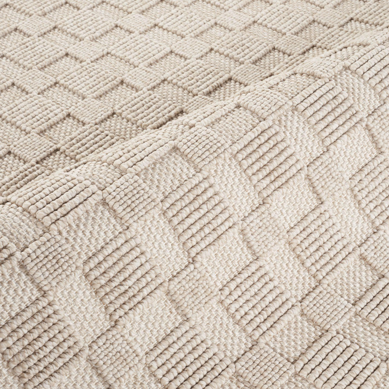 Tapis beige à texture quadrillée Abani Rugs LUC150B, Rectangle 5 pi 3 po x 7 pi 6 po